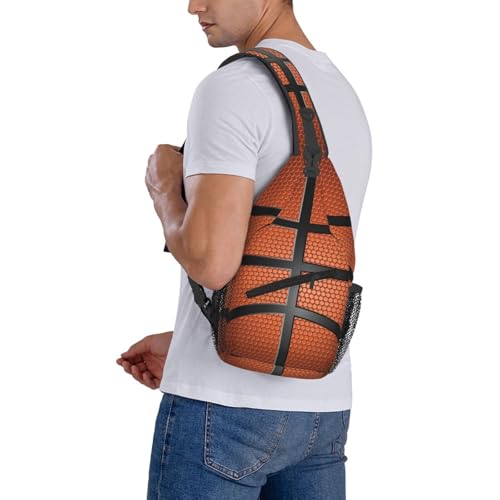 Basketball Sling Backpack Sling Bag Basketball Crossbody Shoulder Bag Purse Basketballs Chest Bag For Men Women - color: Basketball