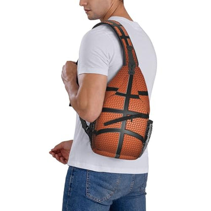 Basketball Sling Backpack Sling Bag Basketball Crossbody Shoulder Bag Purse Basketballs Chest Bag For Men Women - color: Basketball