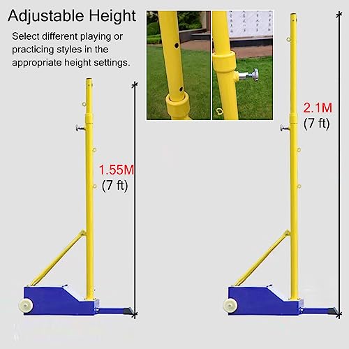 Outdoor Replacement Badminton Court Set for Tennis and Volleyball, Adults Badminton Pole with 20feet Net for Backyard Driveway Stadium Playground Gym Club (Blue