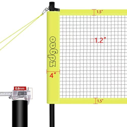 Zdgao Volleyball and Badminton Combo Set for Backyard - 20FT/32FT Volleyball/Badminton Net with Adjustable Height Pole,Anti-Sag System,Volley Ball, Badminton Racquets,Boundary Line and Carry Bag - color: Yellow, style: 32FT Volleyball/Badminton Net