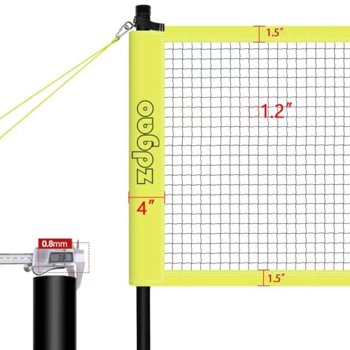 Zdgao Volleyball and Badminton Combo Set for Backyard - 20FT/32FT Volleyball/Badminton Net with Adjustable Height Pole,Anti-Sag System,Volley Ball, Badminton Racquets,Boundary Line and Carry Bag