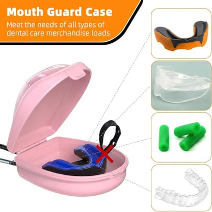 Mouthguard Case Sports, Specialized Football and Basketball Mouthguard Cases, Students, Adults and Seniors Universal Sports Pink - color: Pink