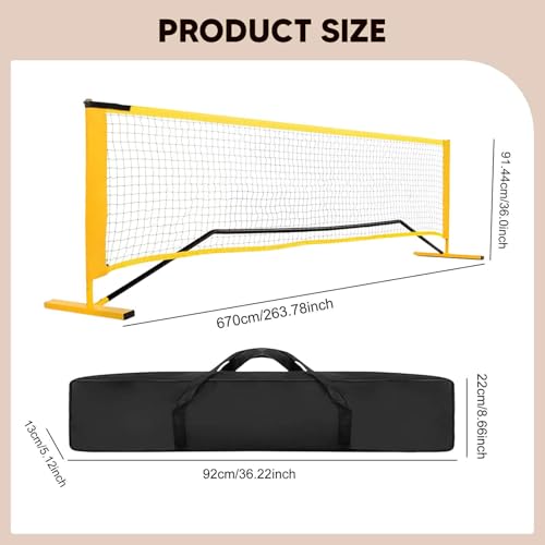 Pickleball Net Portable Pickleball Net System Practice Net Training Net Driveway Backyard Tournament Beach Lawn Polyester Oxford Cloth Construction