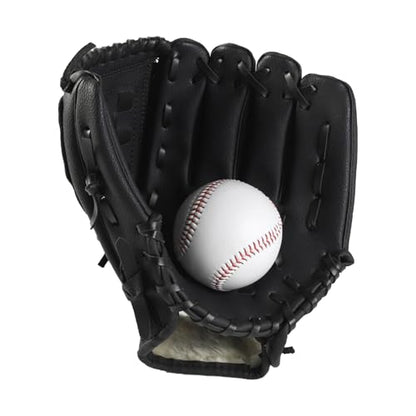 Baseball Training Gloves - Soft PU Leather Catch Mitt, Lightweight Youth Beginner Glove | Durable Practice Catchers Glove, Comfortable Throwing Mitt for Kids Girls Boys Adult Players - color: Black - 11.5 inches