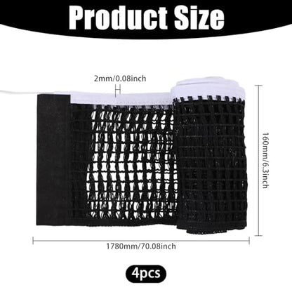CHGCRAFT 4 Pcs Table Tennis Net, 70 Inch Polycotton Replacement Net for Indoor Outdoor Ping Pong Tables, Adjustable Tension String Compatible with Standard Net Posts
