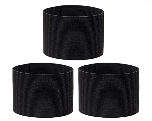 ONLYKXY 3PCS Captain Armbands 7x32.5CM/2.75x12.79inch Adjustable Leader Armband Team Sport Armband for Soccer Basketball Volleyball School Team Competition Coach Players Wrist Arm Bands - color: Black