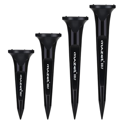 MAZEL Transparent Plastic Golf Tees 8 Pack,Enhanced Durability & Stability Plastic Tees with 5 Prongs,Minimize Friction and Side Spin - color: Black