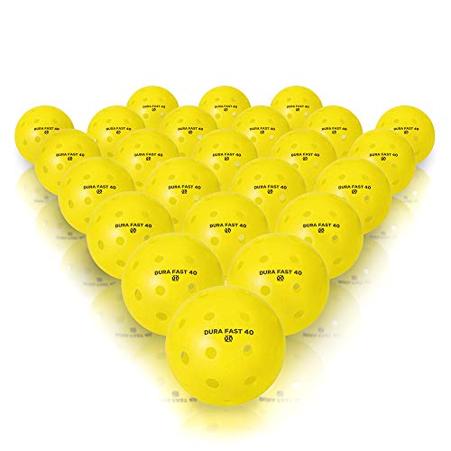 Dura Fast 40 Pickleballs | Outdoor Pickleball Balls Neon or Yellow USAPA Approved and Sanctioned for Tournament Play, Professional Perfomance� (Yellow, 12 Pack)�