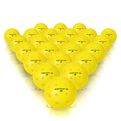 Dura Fast 40 Pickleballs | Outdoor Pickleball Balls Neon or Yellow USAPA Approved and Sanctioned for Tournament Play, Professional Perfomance� (Yellow, 12 Pack)�
