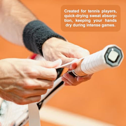 Tennis Racket Grip Tape, Anti-Slip Tennis Overgrip Stretchy - color: Black