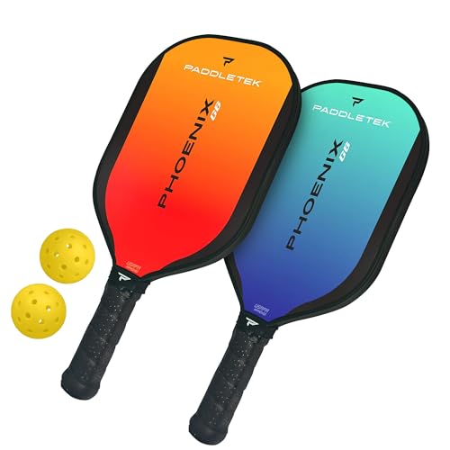 Paddletek Phoenix G6 Pickleball Paddle | Professional Pickleball Paddles with Honeycomb Core, Polycarbonate Surface, Graphite PolyCore & High Tack Performance Grip | USAPA Approved