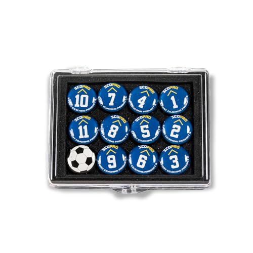 SCOPRO Soccer Coaching Magnets, Numbered Magnetic Player Markers for Soccer Coaching Board and Dry Erase Board Training, Navy - color: Navy, size: 1 Set