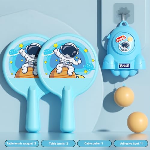 Table Tennis Trainer Set | Table Tennis Trainer Hangings Set | Adjustable Hangings for Kids Children Boys Girls - color: Blue