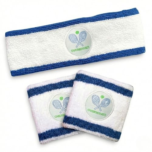 Super Fly Goods Sweatbands Pickleball Golf Tennis Great Gift or for Your Sports or Team Wristband Sports Band Set Including Towel Wrist and Head Sweatbands - style: Tennis Head & Wristband Set