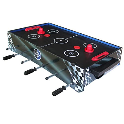 KICK Convoy 40" 4-in-1 Mini Tabletop Multi Game Table – Foosball, American Football, Push-Hockey and Ping Pong
