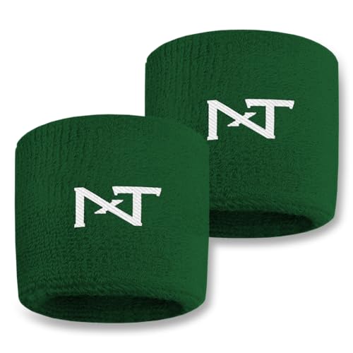 1 Pair Nxtrnd Sports Wristbands, Sweat-Absorbent Sweat Bands, Accessory for Football, Basketball, Tennis - color: Dark Green