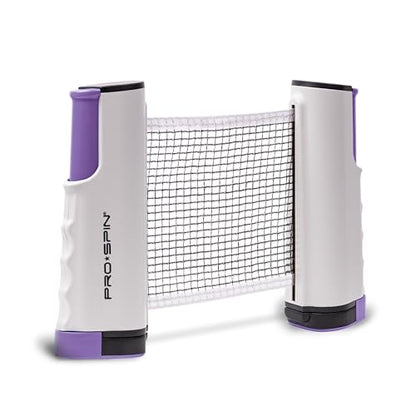 PRO-SPIN Retractable Ping Pong Net – 72" Table Tennis Net with Clamps | Portable Ping Pong Net for Any Table | Includes Custom Mesh Storage Bag | Replacement Table Tennis Net Posts - color: 1-Pack | Purple