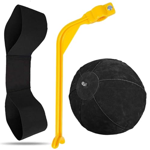Amy Sport Golf Swing Training Aid Wrist Hinge Adjustable Arm Band with Hanger Ball Connection Band for Correction, Men Women Ball Between Arms Practice Tool - color: black