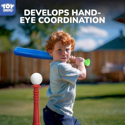 TOY Life Tball Set for Kids 3-5 & 5-8 - Toddler Baseball Tee and Bat Set with Glove & 6 Balls - Ideal Boy Toy Gift for Outdoor Play and Beginner Training - size: Glove Tee & Bat