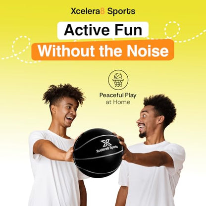 Silent Basketball Size 7 (29.5”) | Grooved Airless Indoor Basketball Quiet Dribbling Indoor Training | Dribble Dream Silent Soundless Basket Ball | Upgraded - Better Grip and Bounce