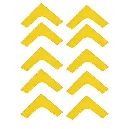 10 PCS Durably Tennis Court Line Boundary Markers with Right Angle Plane Landmark, Sunscreen, for Football Badminton and Other Games (Yellow)