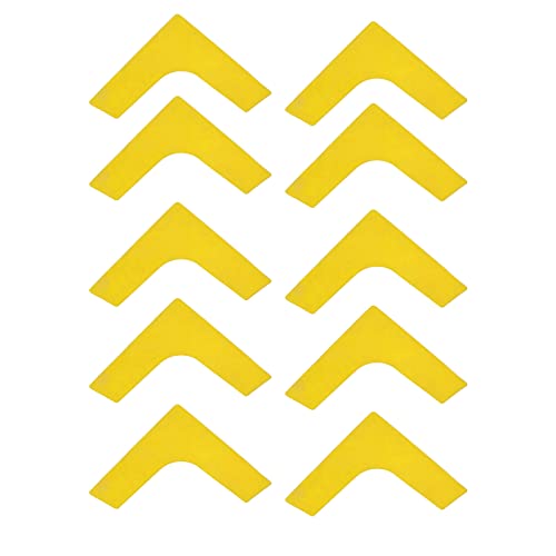 10 PCS Tennis Court Line Boundary Markers, Right Angle Plane Landmark for Tennis Badminton Football Courts, Bright Color PVC Court Markers with Sunscreen - color: Yellow