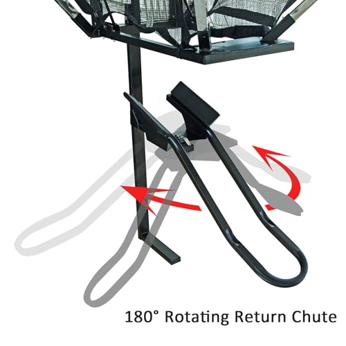 Basketball Shot Trainer with 180° Rotating Return Chute, Basketball Rebounder Net Return System, Suspended Shooting Machine for Training