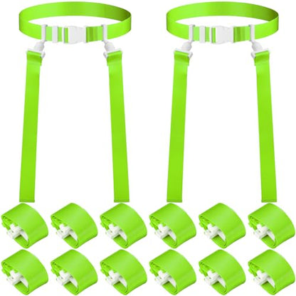 Peryiter 2/12/24/36 Player Flag Football Belt, Adjustable Football Belts and Flags for Kids Youth Adult Sport Team Training - color: Fluorescent Green