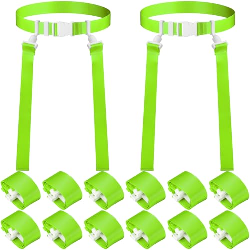 Peryiter 2/12/24/36 Player Flag Football Belt, Adjustable Football Belts and Flags for Kids Youth Adult Sport Team Training - color: Fluorescent Green
