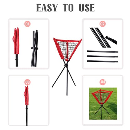 WIGERLON Baseball Caddy Softball Caddy，Pickleball Coddy Stand Tennis Balls Bucket Foldable and Portable, Easy to Install