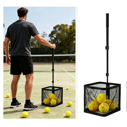 WIGERLON Pickleball Picker Upper,Pickleball Basket for Pickleball Retriever,Pickleball Collector for Coach or Training Pickleball Ball Holder Holds Up to 24 Balls