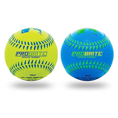 Franklin Sports - Pro Brite - Neon Rubber Teeball - MLB - Youth Tball - Baseball + Softball - Indoor & Outdoor Use - style: 2 pack