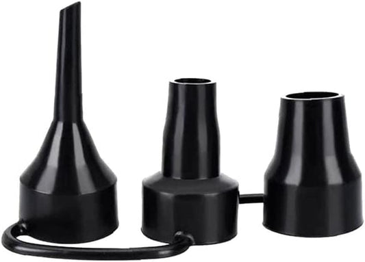 Black Air Pump Replacement Nozzles, Plastic Pump Nozzles, 3 Sizes Inflatable Pump Nozzles Head, Air Pump Inflator Adaptor Accessory for Partial Air Bed, Air Mattress Accessories