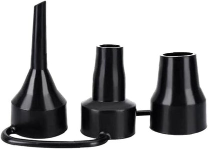 Black Air Pump Replacement Nozzles, Plastic Pump Nozzles, 3 Sizes Inflatable Pump Nozzles Head, Air Pump Inflator Adaptor Accessory for Partial Air Bed, Air Mattress Accessories