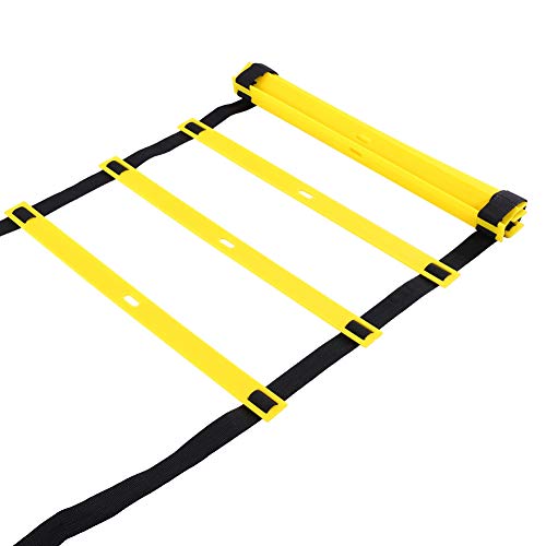 Agility Ladder Speed Training Ladder Footwork, with Adjustable Flat Rungs Nylon Strap and Ground Nails for Soccer Football Fitness Speed Training - color: 4 Meters and 8 Rung