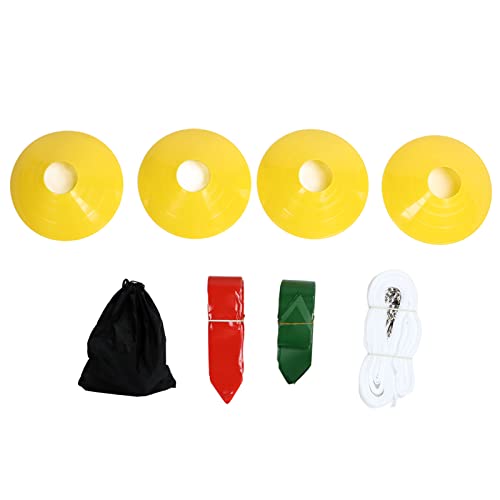 Flag Football Set for 10 Players, Wireless Flag Football Belt Kit with 30 Flags and 4 Cones, PVC Waist Belts with Soft Ribbon Flags for Youth Training and Outdoor Games (Red+Green)