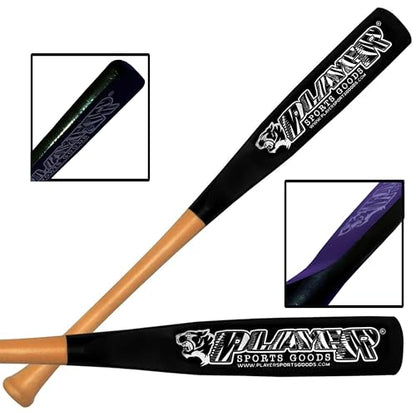 31" Pro Maple Flat Half Paddle Training Baseball & Softball Bat in Size:31"/Weight: 20 oz/Flat Barrel: 2.75" for Youth & Adult Players in Natural Handle & Black Barrel by Player Sports Goods LLC