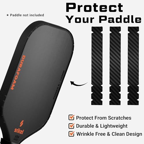 Pickleball Edge Guard Tape – Pickle Ball Paddle Edge Protection Tape 3 Pack, Paddle Head Edge Guard for 12MM to 20MM Rackets, Fits Perfectly Curved Edge, Easy Application, No Wrinkling - color: black 3k, size: 16mm Paddle