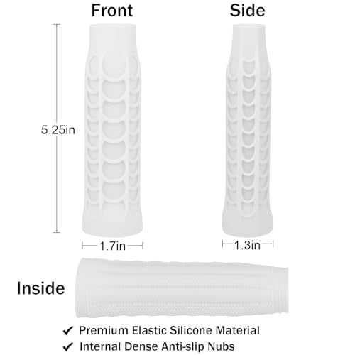 Silicone Pickleball Paddle Grip Cover | Non-Slip Shock Absorbing Handle Sleeve | Anti-Twist Internal Texture with Easy-Install Strips for Enhanced Control & Sweat Resistance - color: White