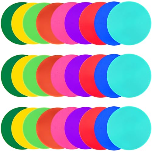9/18/36 Pcs Poly Spot Markers 9 inch Non-Slip Rubber Agility Training Markers Floor Dots Flat Field Cones for Football Basketball Soccer School Exercise Drills Gym Dance Practice 9 Colors - style: 9 inch 27 Pcs (9 Colors, PVC)