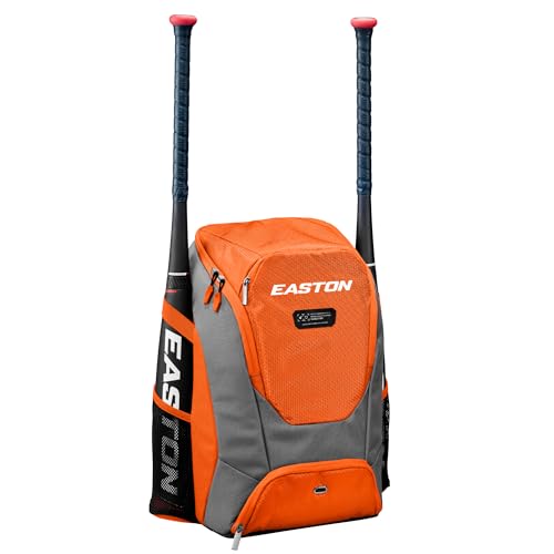Easton Dugout Backpack Equipment Bag | Baseball & Softball | Multiple Colors - color: Orange