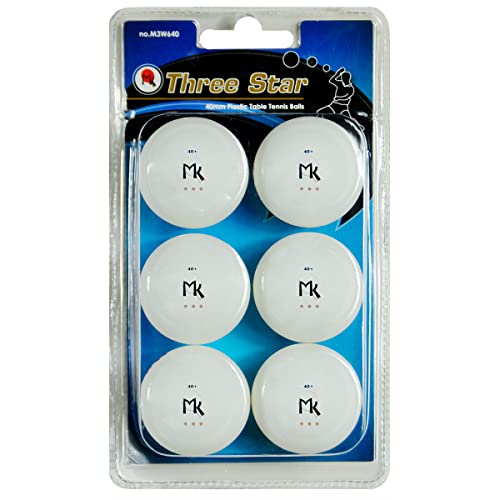 3 Star Table Tennis Balls - 6 Pack - 40mm Ping Pong Balls - White - Poly Ping Pong Balls - Excellent Quality - Great For Schools, Homes, And Training