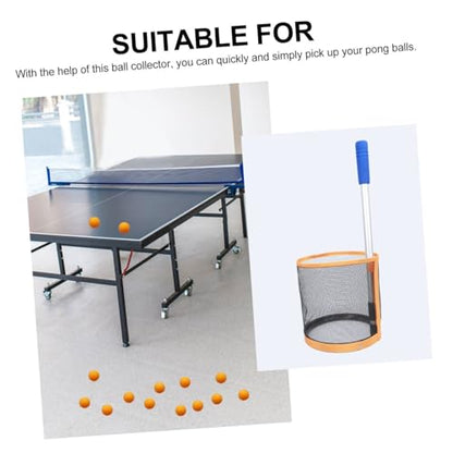 ABOOFAN Table Tennis Ball Picker with Telescopic Handle Portable Pingpong Ball Retrieval Net Durable Synthetic Fiber Construction for Efficient Training and Easy Storage