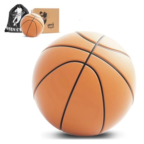 Silent Basketball 2025 Official Eighth Generation of High Density Silent Basketballs Size 6 (28.5") and 7 (29.5"),Mute Basket-Ball Training Ball - size: Groove Orange 28.5"