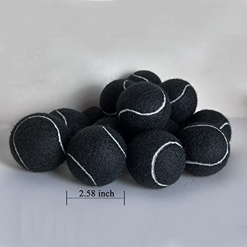 3 Pack Tennis Balls - Long Lasting Practice Balls for Tennis Beginners, Tennis Training Balls, Dog Fetch Toys - color: Black