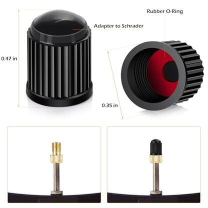 Ball Pump Needles, Unbreakable Air Pump Needles Compatible with Hand and Electric Pump, Sports Ball Air Pump Needles, Tire Valve Caps, Presta to Schrader Valve Adapters, Balloon Inflation Nozzles Kit