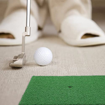 Golf Training Grass Mat - Indoor Golf Putting Mat Artificial Grass - Training Tool for Office - Mini Balls for Indoor Outdoor (30 * 30CM)