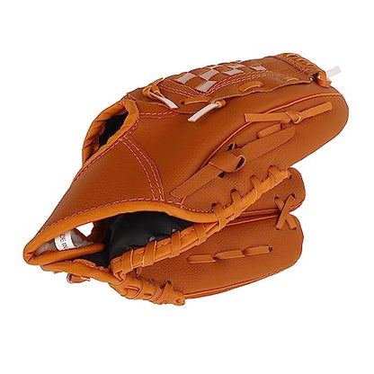 Baseball Pitcher Mitt Optimal Balance PVC Brown Catching Glove for Baseball Training for All Ages - size: 12.5 Inch