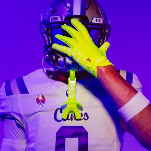Nxtrnd Two Football Mouth Guard, Football Mouthpiece with Strap, Fits Adult & Youth (Neon Yellow) - color: Neon Yellow
