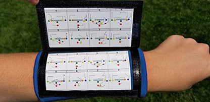 Y23 - Football Wristbands - Wrist Coach - QB Wristband - Football Play Wristbands - Playbook Wristband - color: Blue, size: 8 Pack